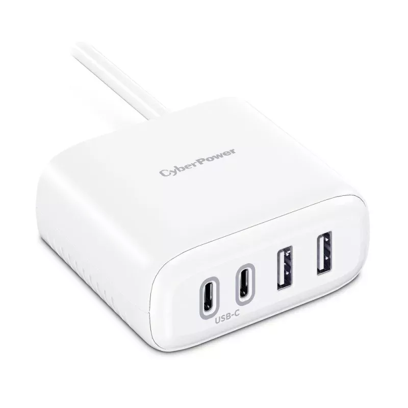 1-Outlet Surge Protector with USB-A USB-C and Cord - White