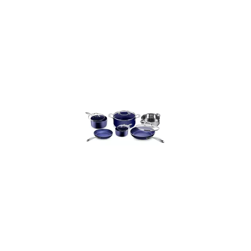10-Piece Nonstick Ceramic Cookware Set - Blue