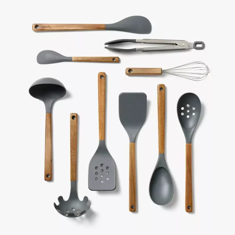 10pc Kitchen Utensil Set - Gray