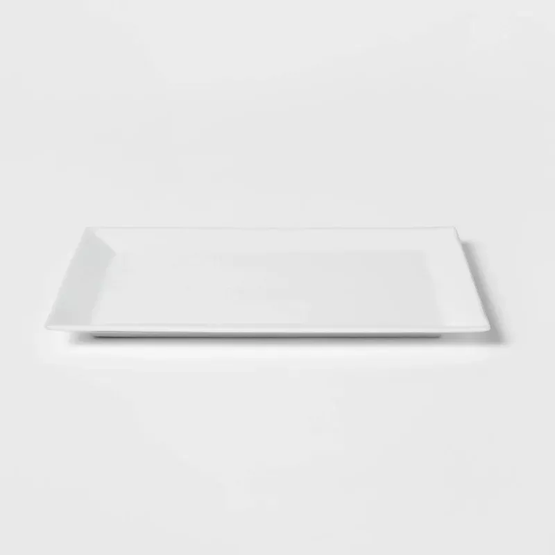 16" x 10" Porcelain Rectangular Rimmed Serving Platter