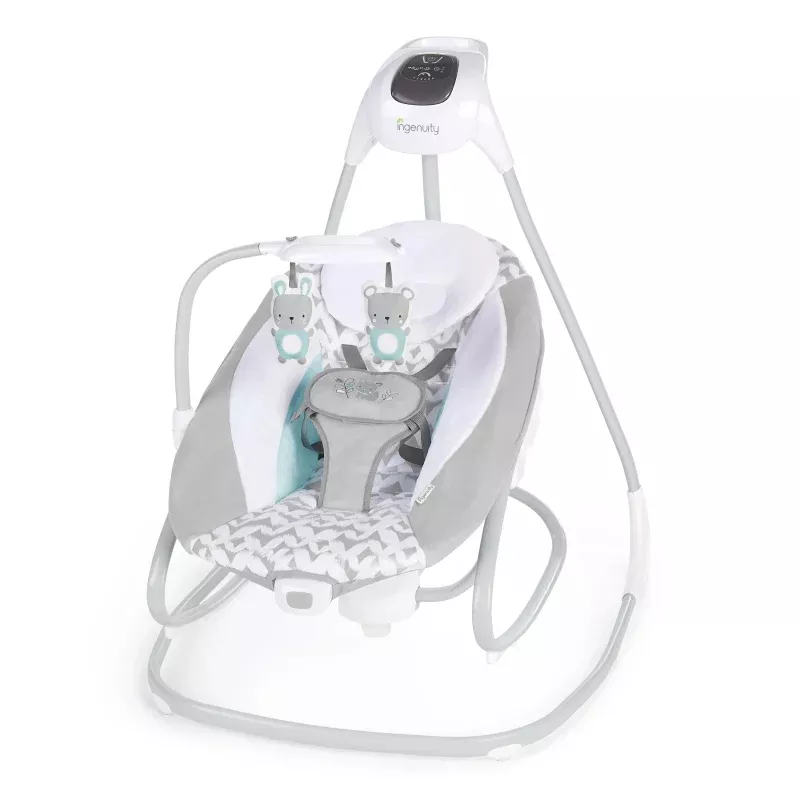 2-in-1 Multi-Direction Compact Baby Swing & Rocker - Grey