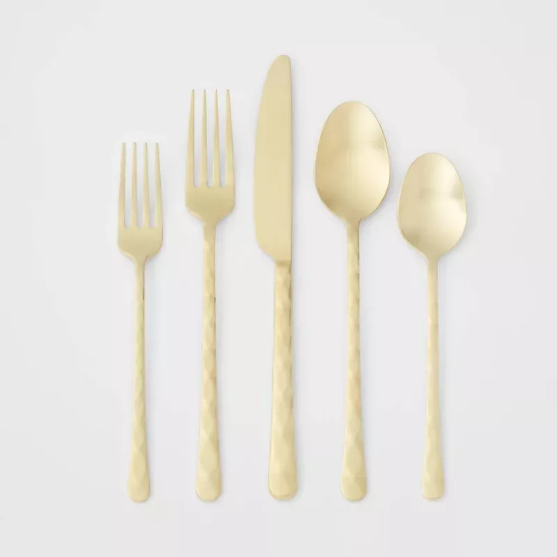 20pc Cherryfield Champagne Flatware Set - Threshold