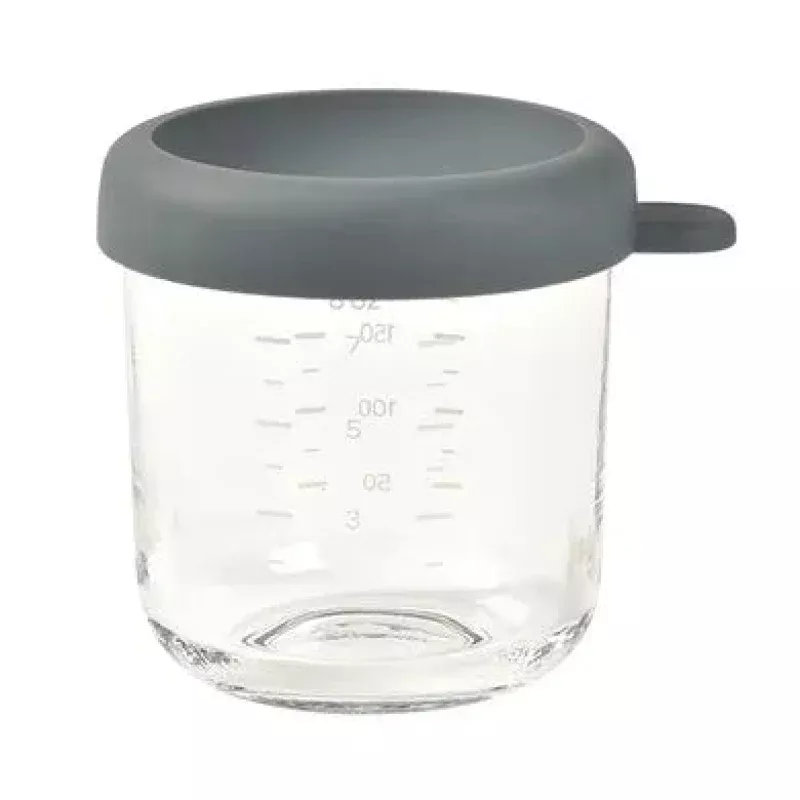 250 ml Glass Baby Portion Container - Mineral/Grey