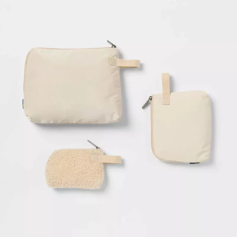 3pc Toiletry Kit and Bag - White