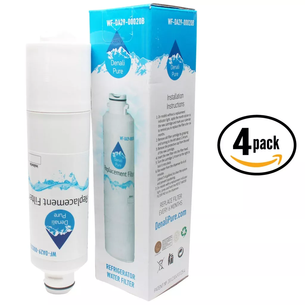 4-Pack Samsung RFG298HDWP Refrigerator Water Filter Replacement