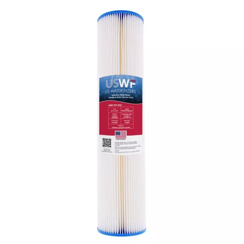 5 Micron Pleated Polyester Sediment Filter by USWF 20"x4.5"