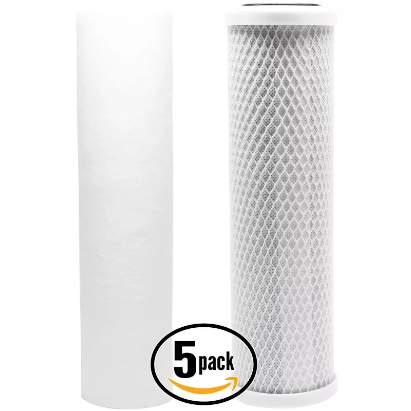 5-Pack Replacement Filter Kit for Woder UltraD RO System - Includes Carbon Block Filter & PP Sediment Filter