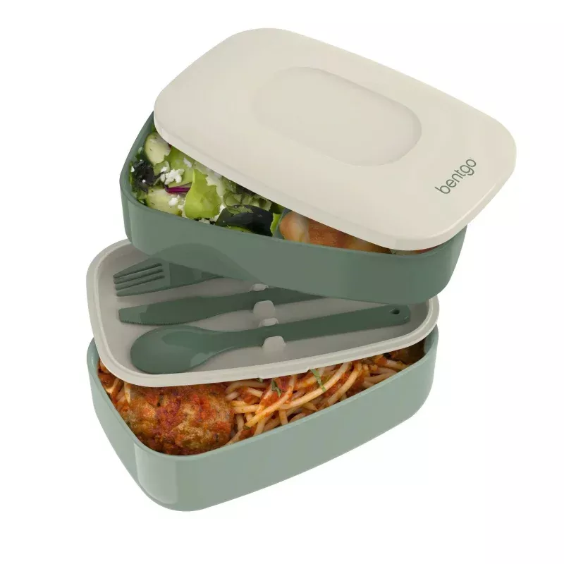 All-in-One Stackable Lunch Box Container - Green