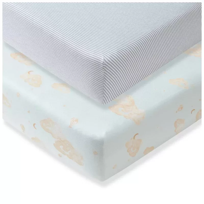 Baby 2pk Good Night Sky Crib Sheets - Ice Flow