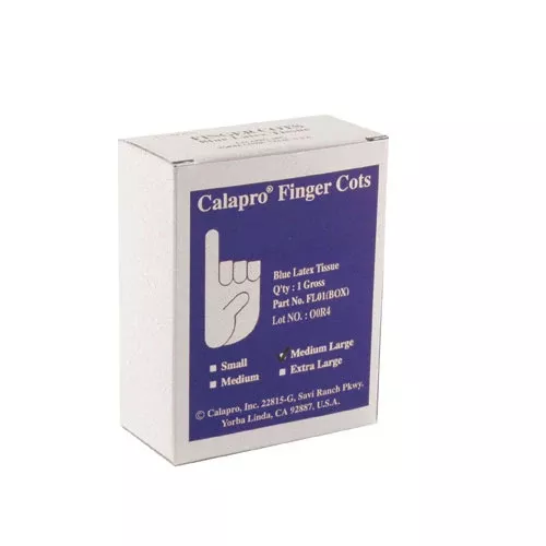 Calapro, Inc Finger Cots (L) Large, Blue - FL01-LRG