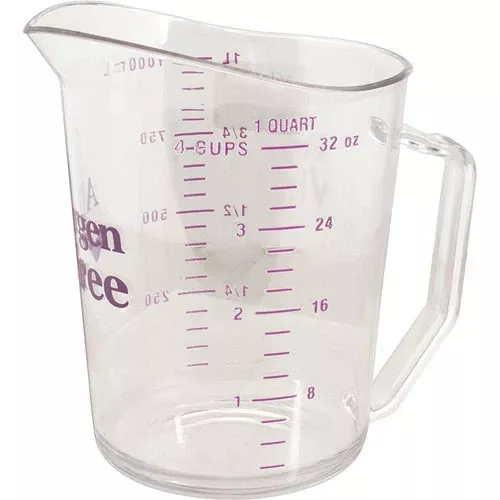 Cambro 1 qt Allergen Free Measuring Cup Clear - 100MCCW441