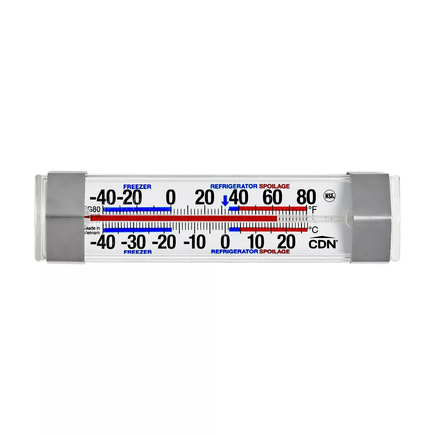 CDN 40 - 80 F Refrigerator/Freezer Thermometer Polycarbonate - FG80