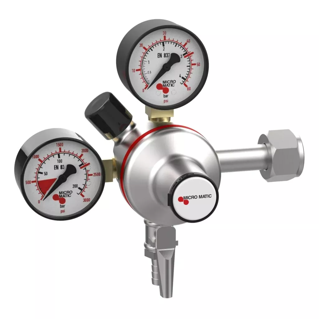 CO2 Add-On Primary Regulator - Micro Matic 841-Addon-PP, 0-60 PSI Single Gauge