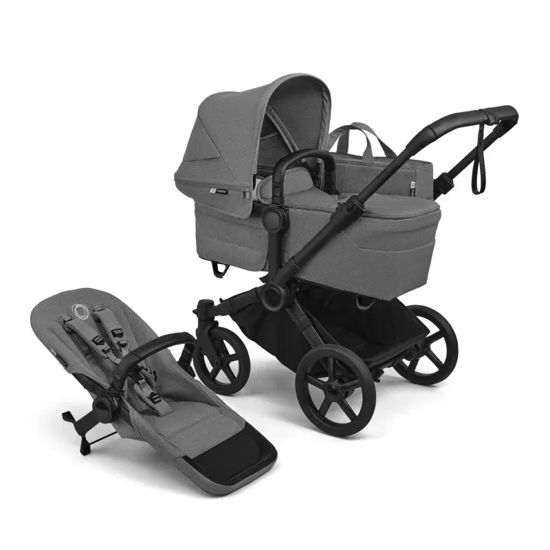 Donkey 6 Single to Double Side-by-Side Full Size Stroller - Moon Gray