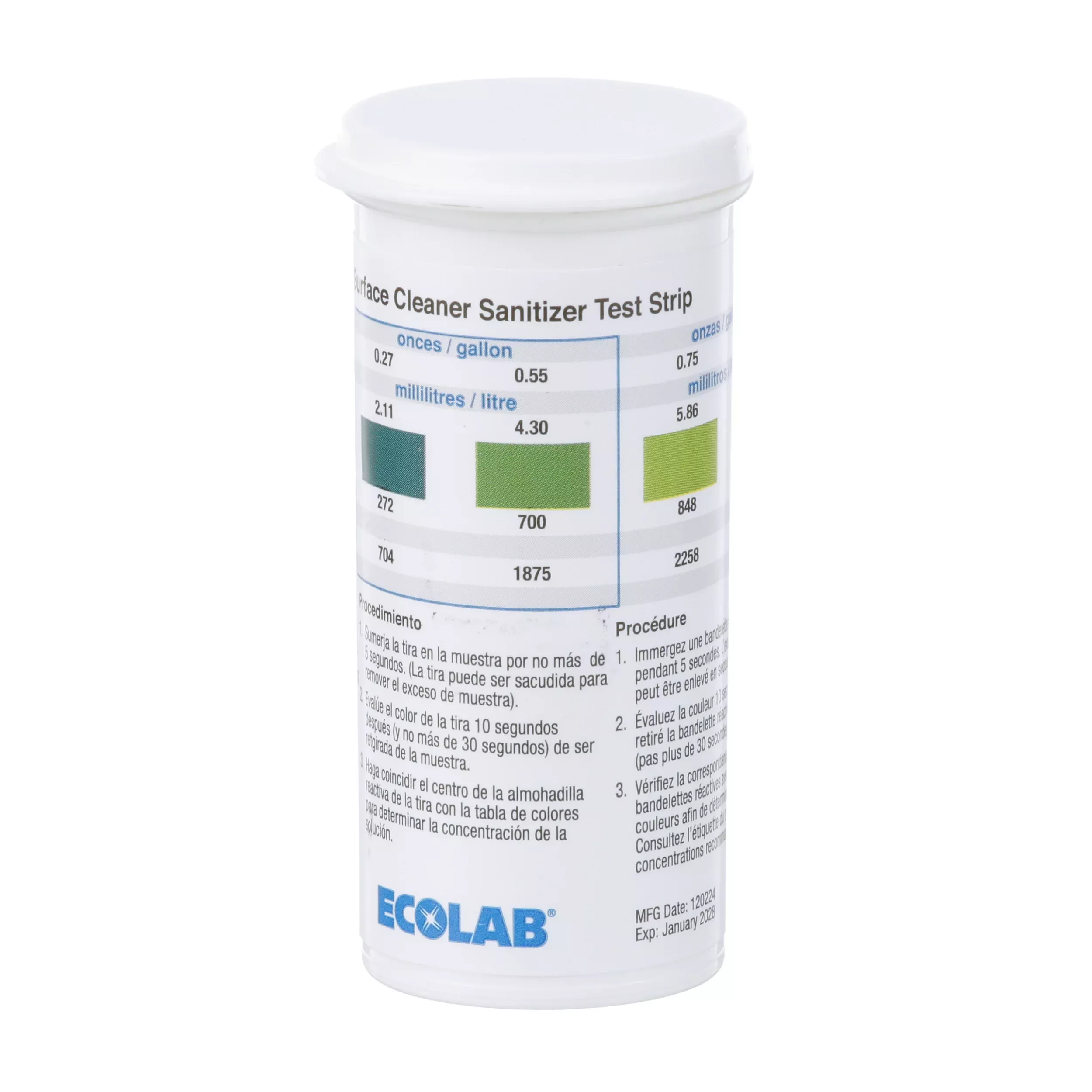 Ecolab Sanitizer Test Strips - 20318-01-11