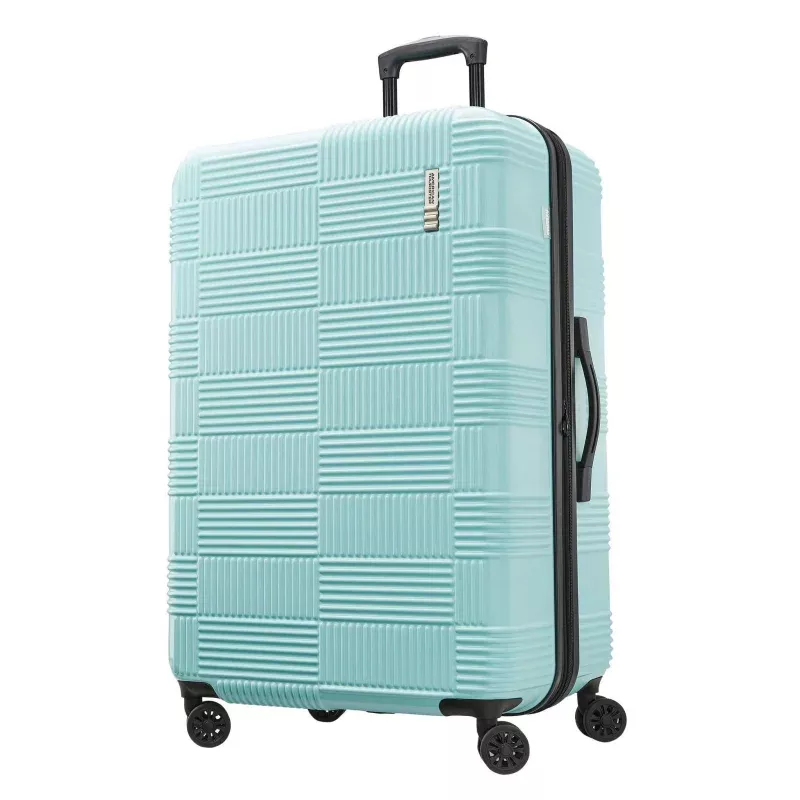 Hardside Large Checked Spinner Suitcase - Mint Green