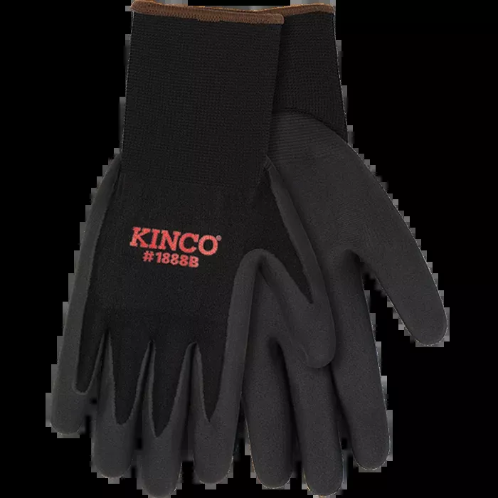 kinco Black Nylon-Spandex Knit Shell & CoolCoat™ Micro-Foam Nitrile Palm