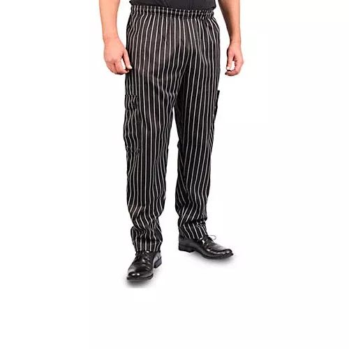 KNG Medium Striped Baggy Cargo Chef Pants