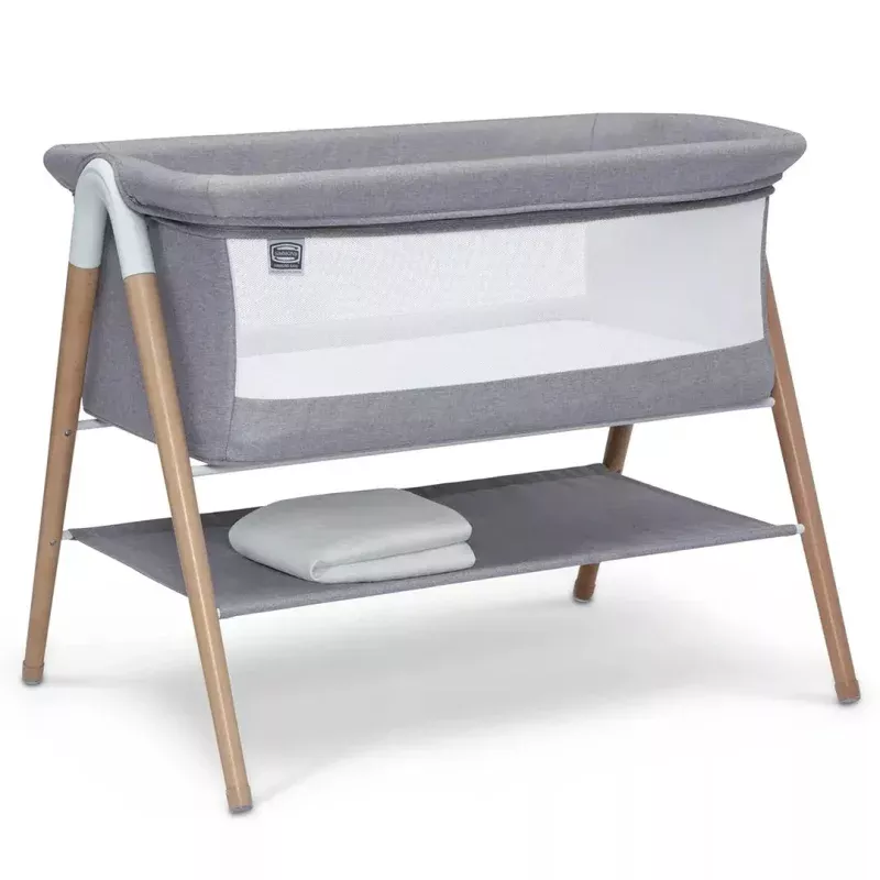 Koi Beechwood By the Bed Bassinet - Dove Gray