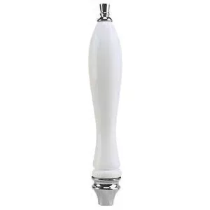 Micro Matic 5401 White Pub Style Beer Keg Handle, With Silver Finial and Ferrule