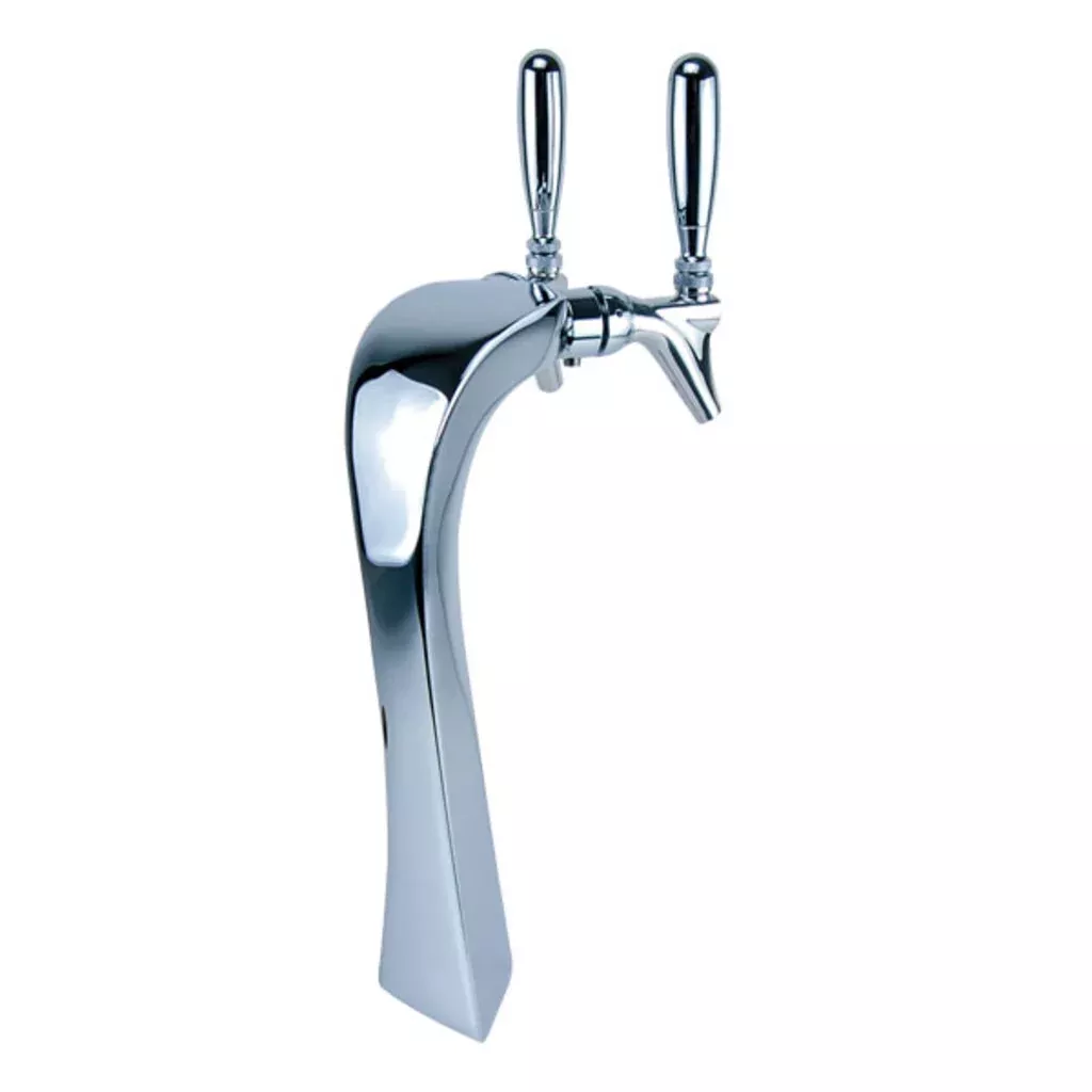 Micro Matic E-G5-2-C-A Edge Double Tap Beer Tower, Air Cooled, Chrome Finish