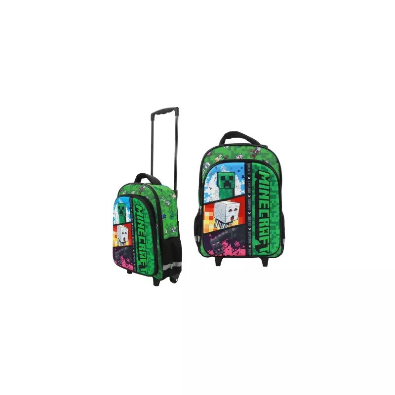 Minecraft Rolling 16" Backpack with Adjustable Handle