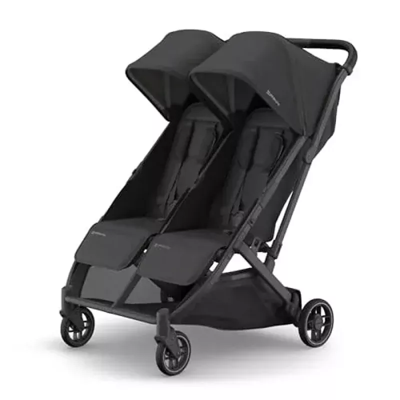 Minu Duo Stroller - Charcoal/Black Leather