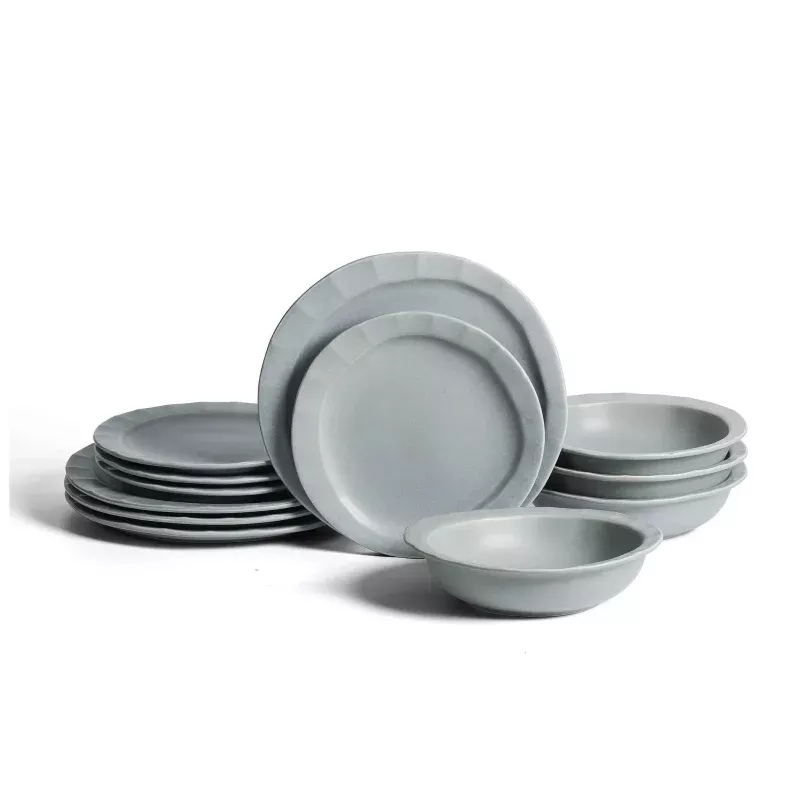 Oasis Stoneware Dinnerware Set - Light Blue