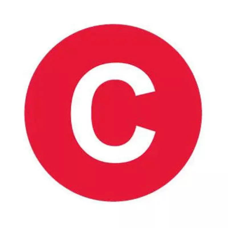 PH10-74-005: C Red Button Cap with White Letter