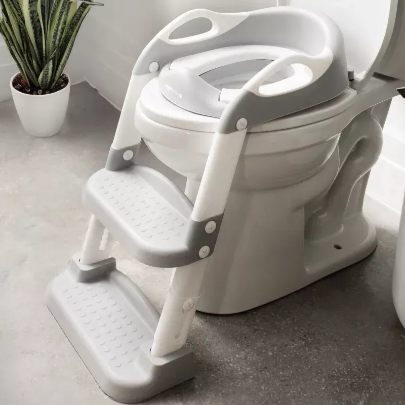 Potty Training Seat with 2 Step Ladder - Gray