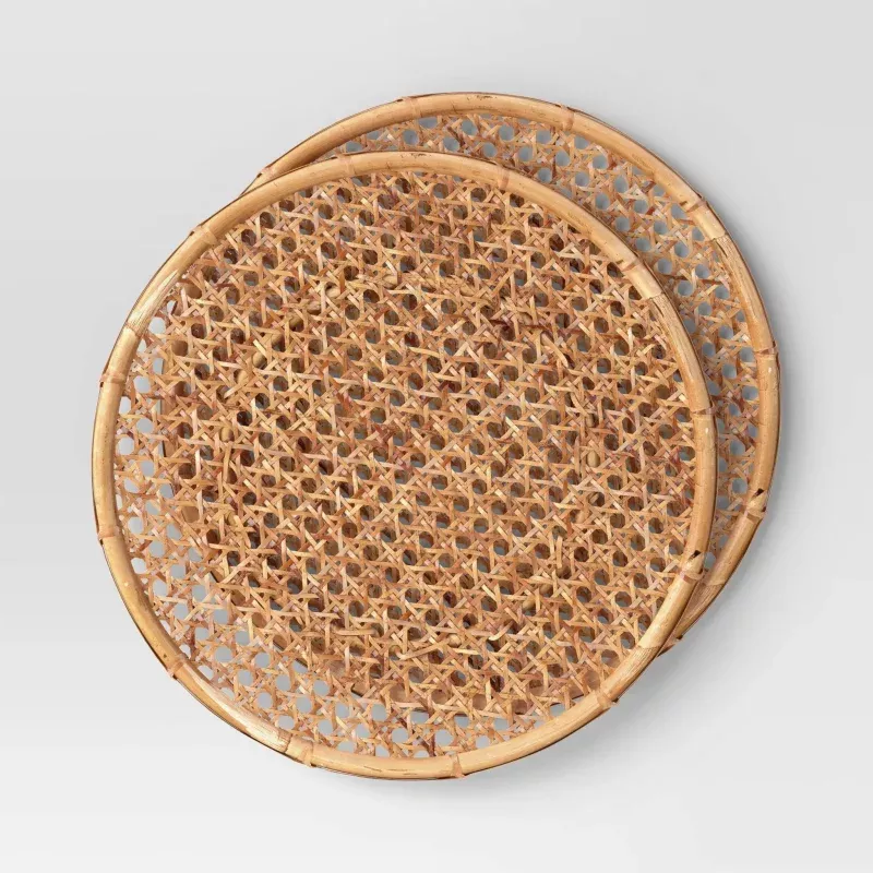 Rattan Cane Chargers - 2-Pack