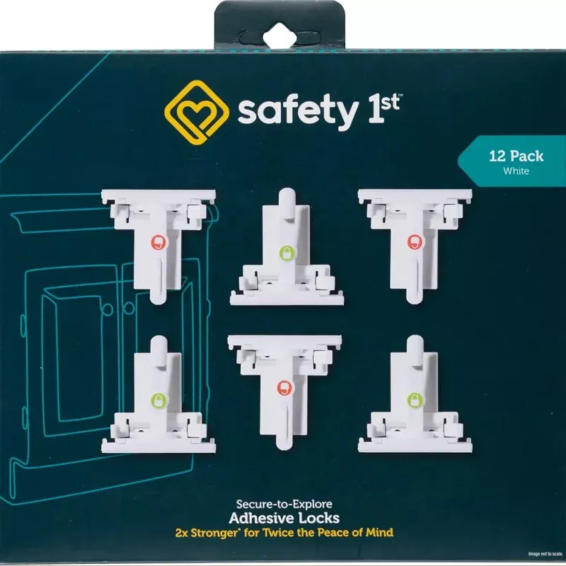 Secure-to-Explore Adhesive Locks (12 Pack) White
