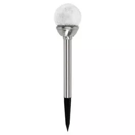 Solar Crackle Ball Light, Stainless Steel, Color-Changing LED