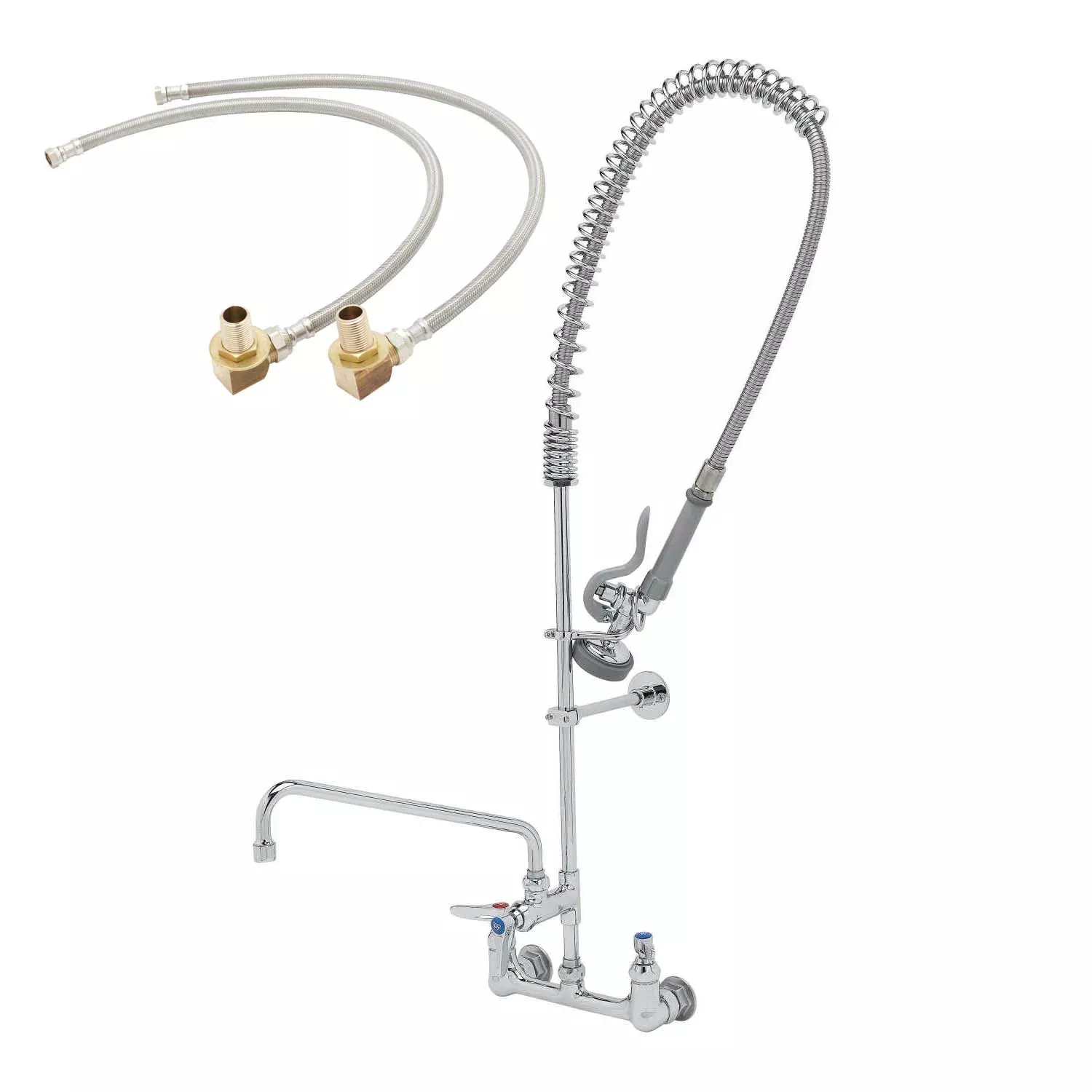 T&S Brass B-0133-A12B-KIT EasyInstall Pre-Rinse Kit - 12" ADF & Inlet Kit