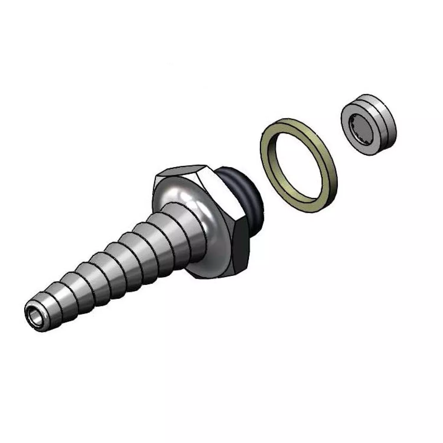 T&S Brass B-0198-FD10 Serrated Hose End - 1.0 GPM