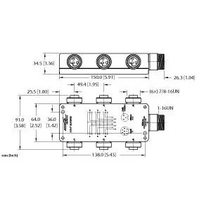 TURCK 6 RKF 30-RSF80 Actuator and Sensor Junction Box