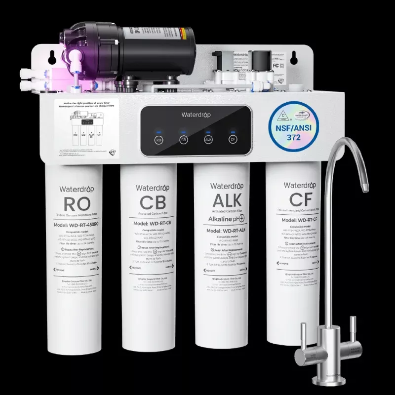 Waterdrop T4-A 450GPD Alkaline Dual Flow Reverse Osmosis System