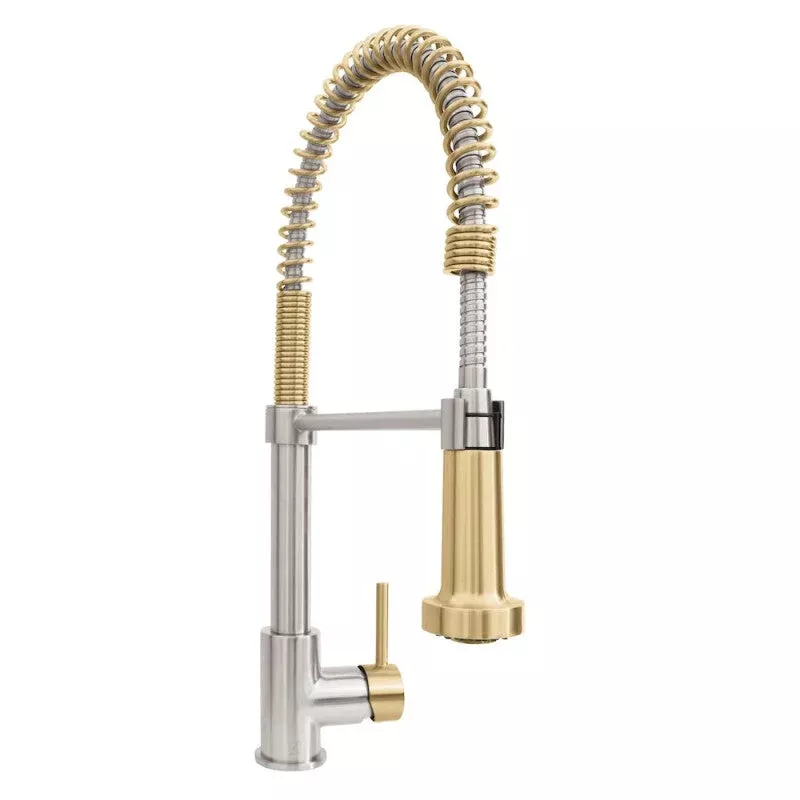 ZLINE APLKFZBNCB Autograph Edition Apollo Pull Down Spring Single Handle Kitchen Faucet In Brushed Nickel And Champagne Bronze