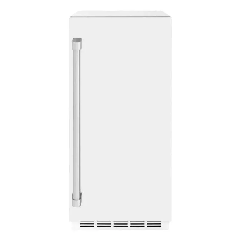 ZLINE ICCDWM15 15 In. Touchstone Clear Cube Ice Maker With Drain Pump And White Matte Door Matte White